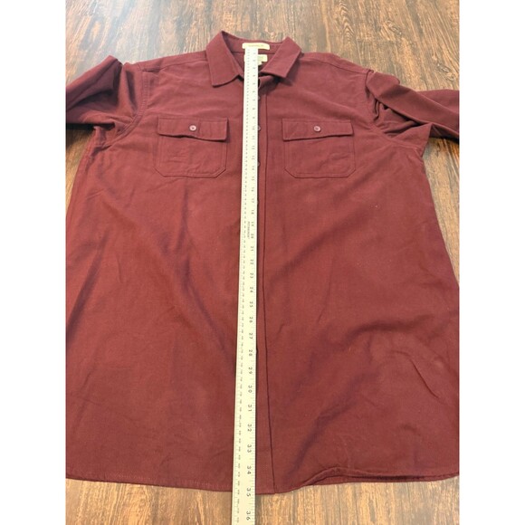 LL Bean Mens Deep Wine Chamois Traditional Fit button Down Shirt Sz XL Tall - Picture 6 of 11
